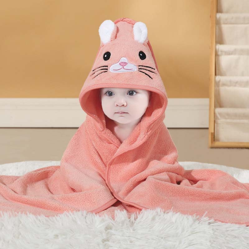 wholesale child baby cartoon animal face elephant hooded towel newborn