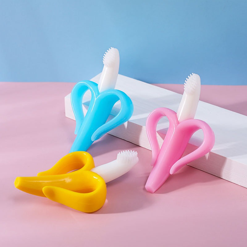 Maternal and Infant Products Baby Banana Gum Tooth Grinder Bite Food Silicone Fruit Gum Baby Training Toothbrush